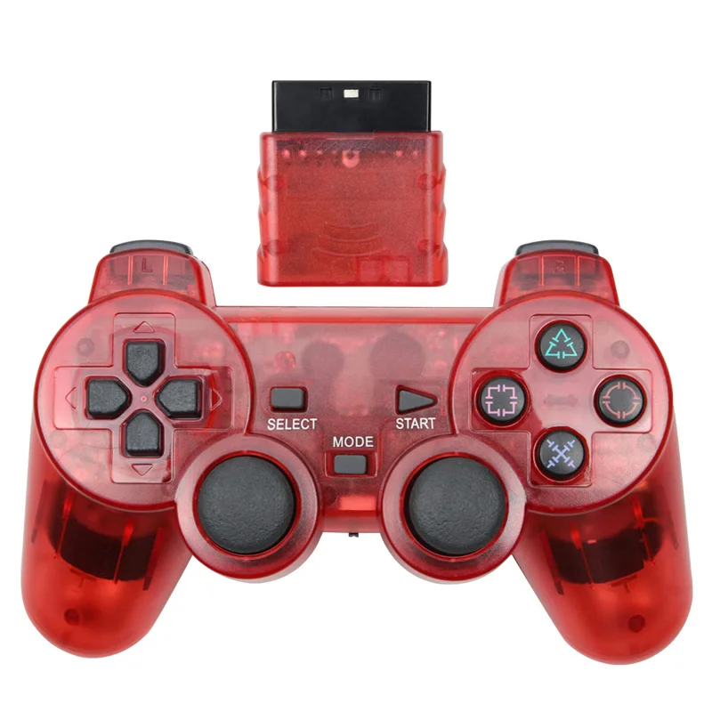 Red Беспроводной контроллер для sony Playstation 2 геймпад Вибрационный контроллер для mando PS2 джойстик контроллер ps2 sem fio - Цвет: Red