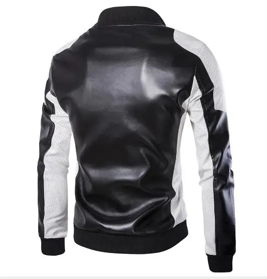 Осенне зимняя новая мужская кожаная куртка с воротником локомотивом Мужская