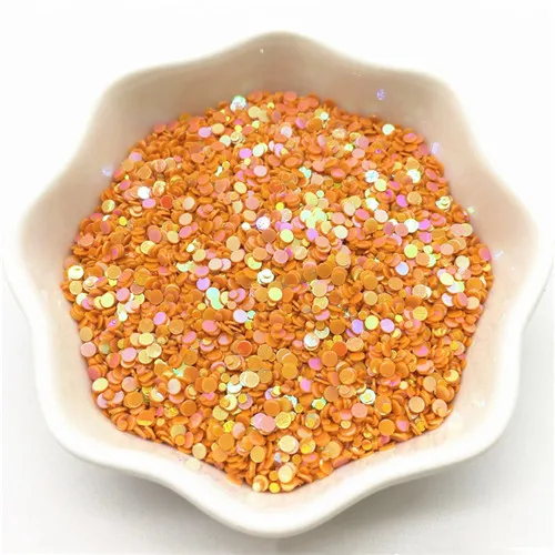 1-2mm AB orange Мульти Размеры 1 мм 2 мм в гoрoшeк блeстящaя блеск для ногтей, плоские круглые PVC с блестками и пайетками для ногтей маникюр Сделай Сам свадебный Декор конфетти 10/20g - Цвет: 1-2mm AB orange