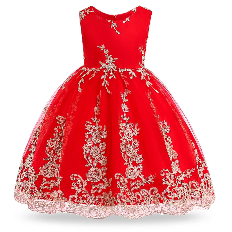 2019 Winter Toddler Girls Dress Wedding Kids Dresses For Children Clothing Birthday Party Flower Lace Princess | Детская одежда и