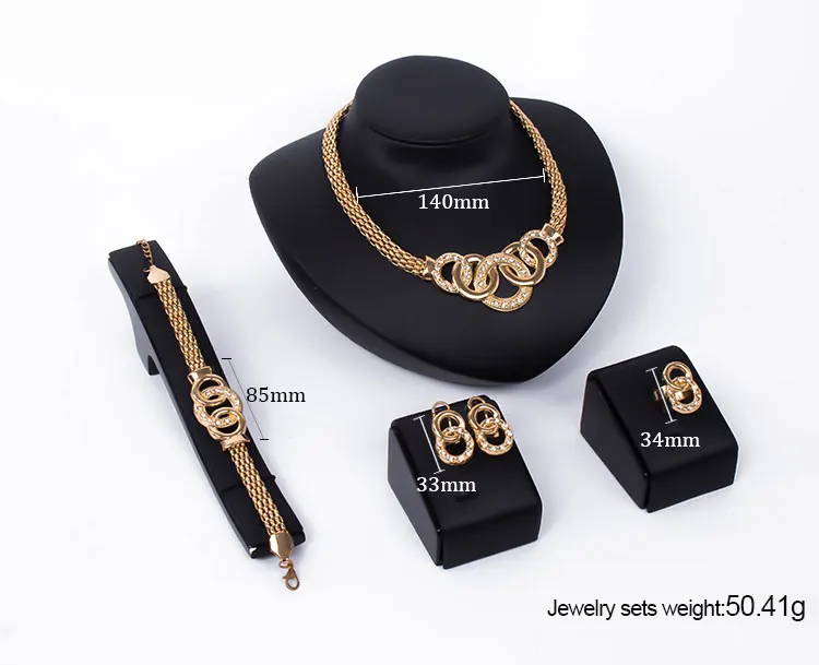 Комплект из колье серёг браслета и кольца | Украшения аксессуары