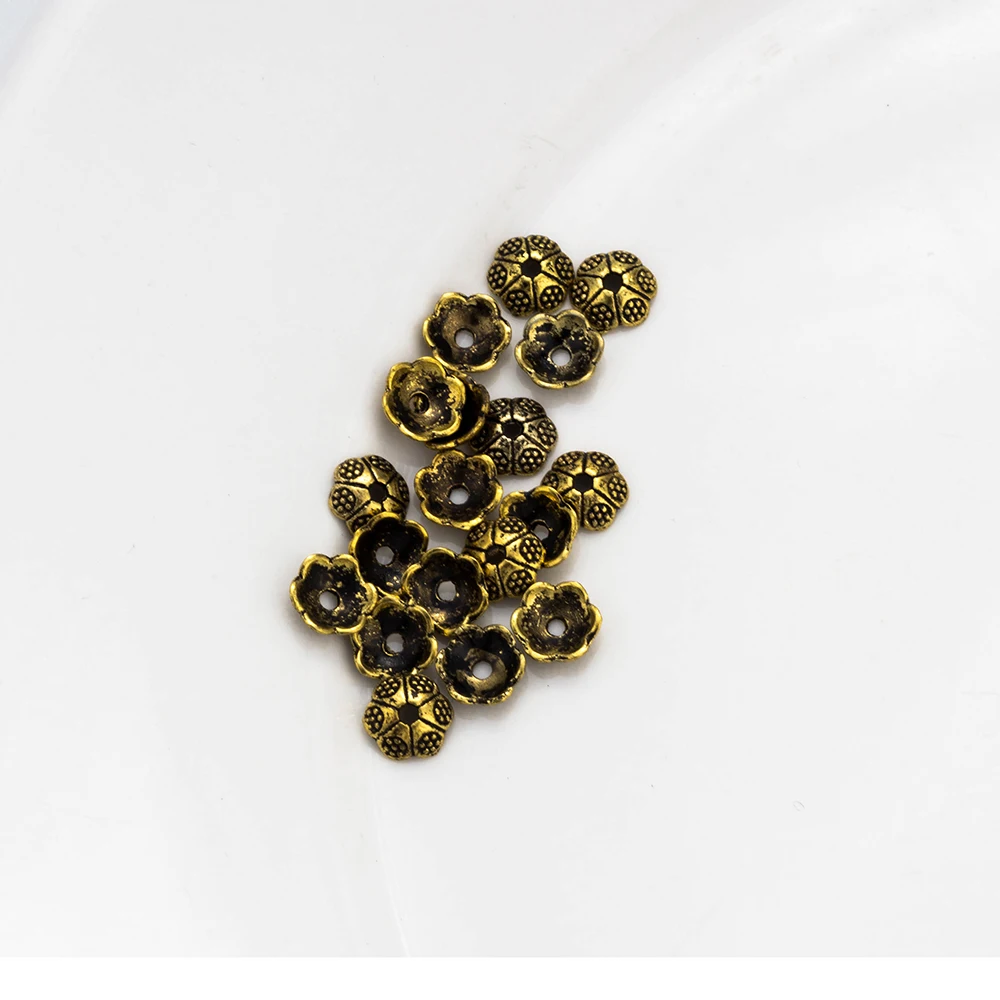 

MEIBEADS 50pcs/lot 6mm Tibetan Receptacle Retro Imitation Thai Silver Color Beads DIY Alloy Jewelry Accessories UF5178