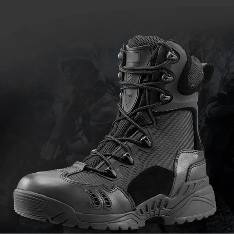 Армейские ботинки в стиле спецназа мужские с высоким берцем военные голенищем на