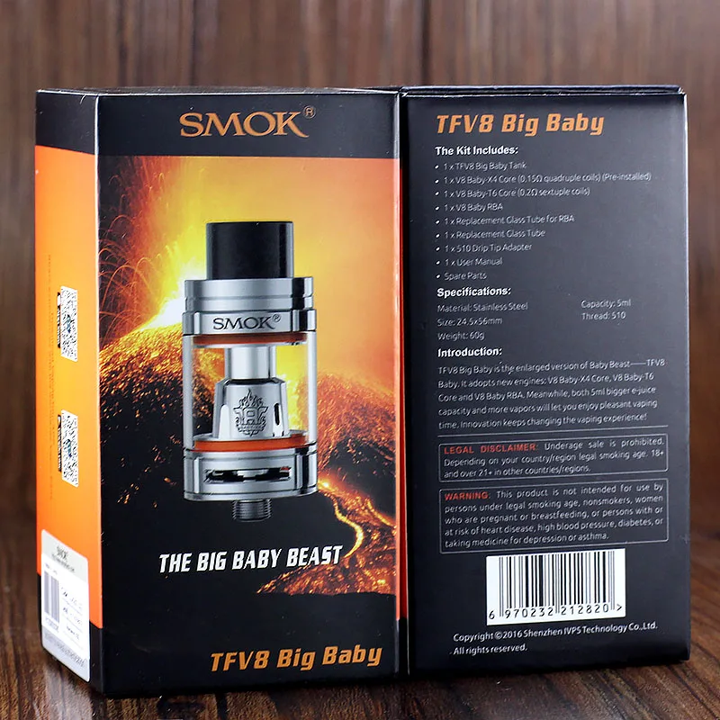 Smok TFV8 большой детский распылитель 5 мл Топ наполнение зверь Танк подходит SMOK G priv