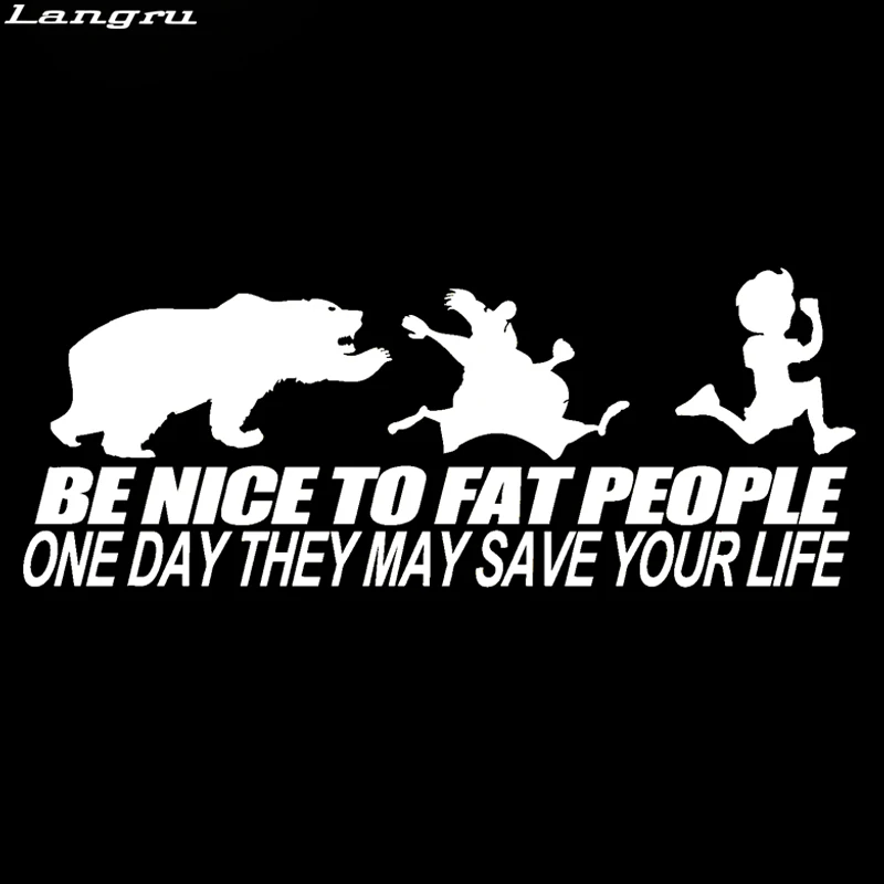 Виниловая наклейка Langru Be Nice To Fat People однажды они могут сэкономить вашу жизнь