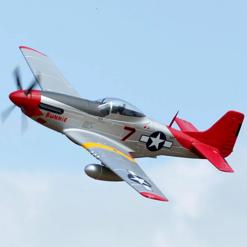 FMS 1700 мм 1 7 м P51 P 51D Mustang красный хвост 6CH 6S с закрылками втягивается PNP RC самолет Warbird