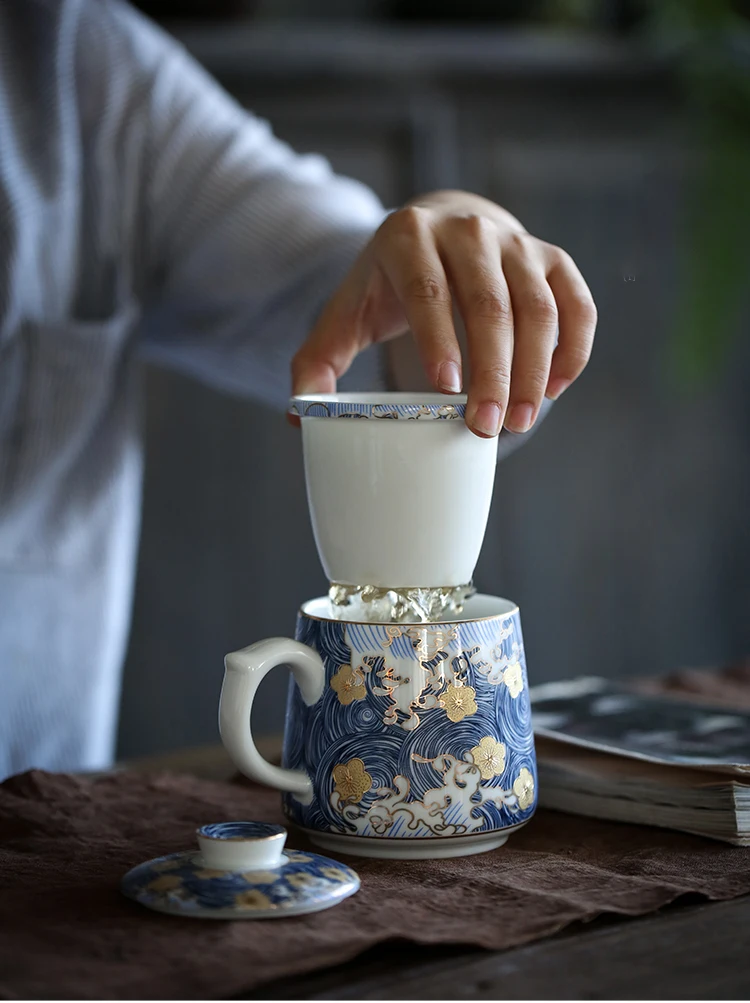 TANGPIN цветные эмалы фарфоровые чашки с фильтрами фарфоровая кофейная чашка с подарочной коробкой 330 мл