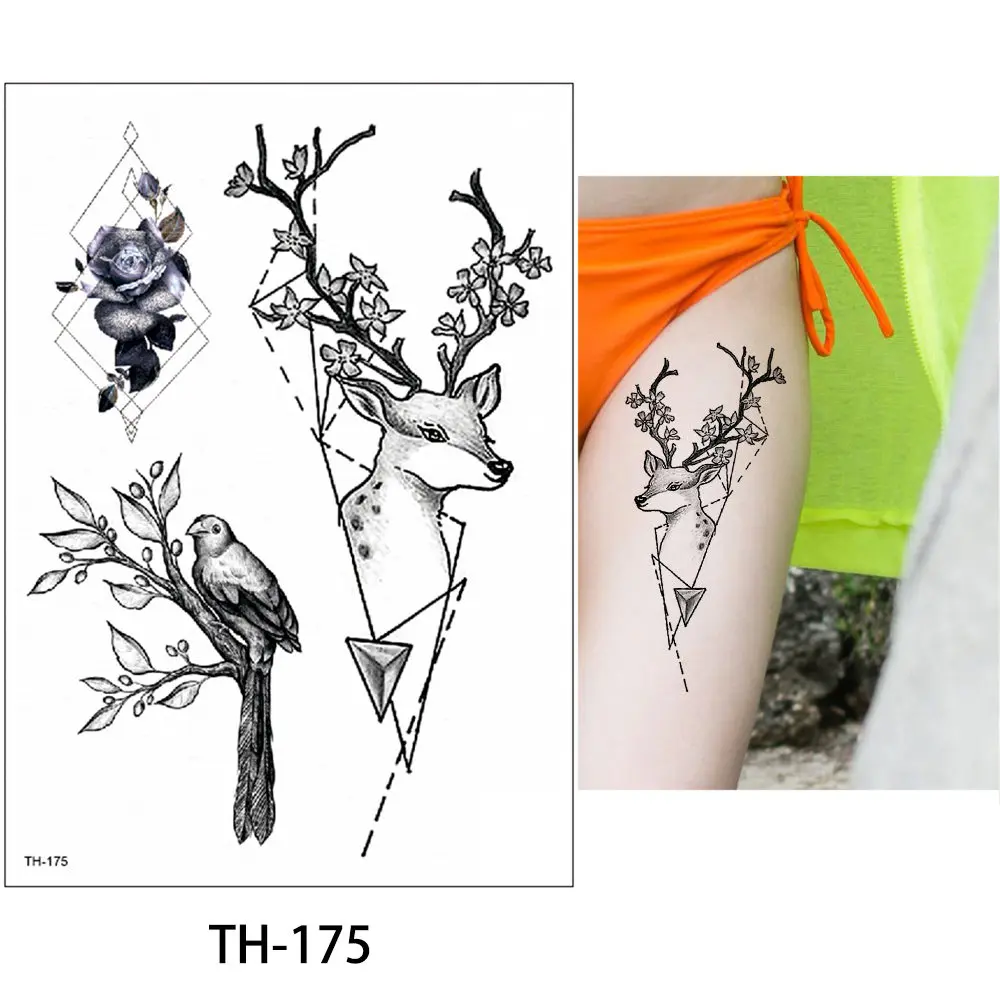 14,8*21 см glaryyears 24 дизайна 1 лист DIY крохотный цветок татуировка животных TH Временное Тело шеи руки ноги назад искусство тату Stikcer - Цвет: TH-175