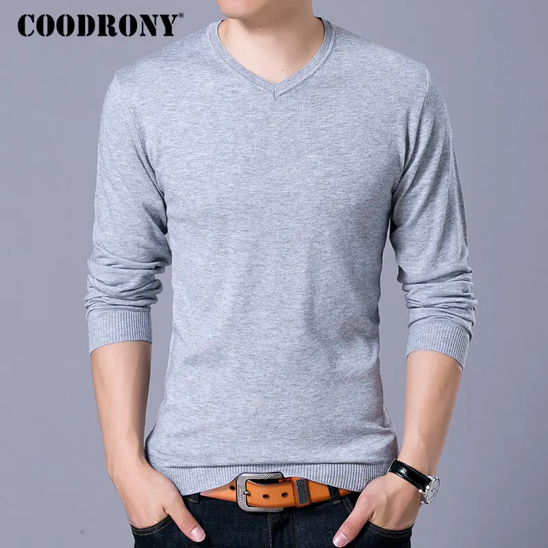 COODRONY Brand Sweater Men Knitwear Pull Homme Streetwear Classic Casual V-Neck Pullover Men Autumn Winter Woolen Sweaters 91054