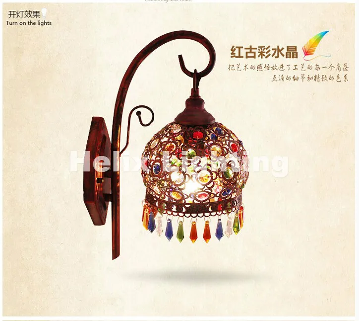 Настенный светильник Tiffany Decor настенный в стиле барокко Цветной для балкона