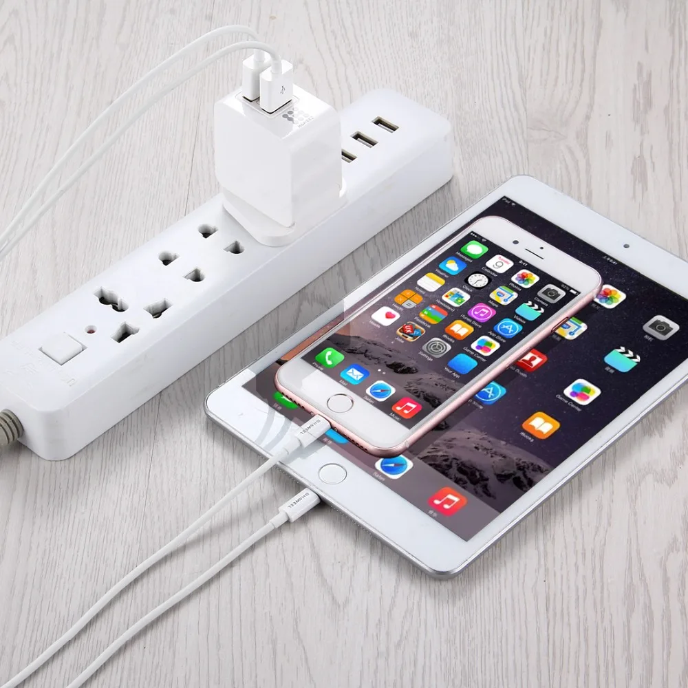 HAWEEL 2 USB Ports 1A / 2.1A Travel Charger for iPhone 6 &amp Plus Other Mobile Phones UK Plug(White) | Электроника