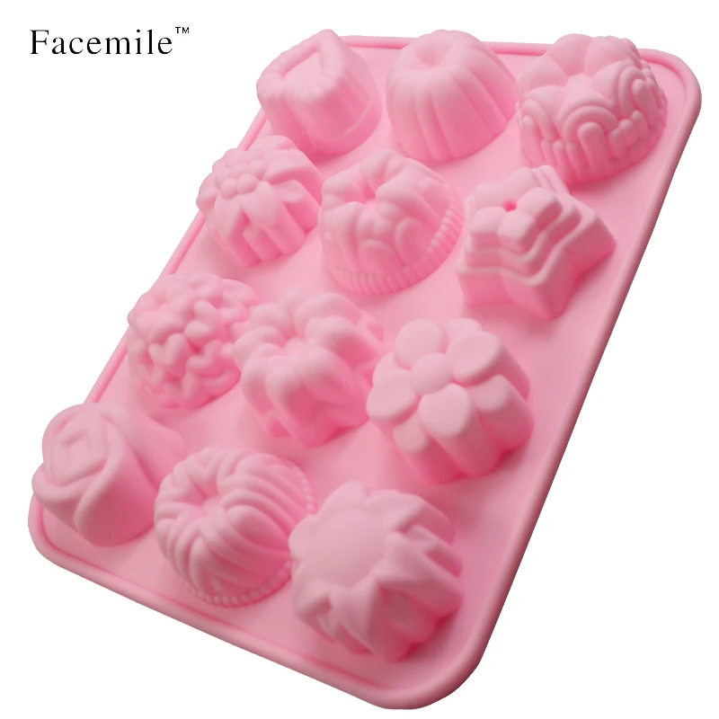 Facemile 12 отверстие цветы силиконовая форма для торта 3D разная цветка Форма