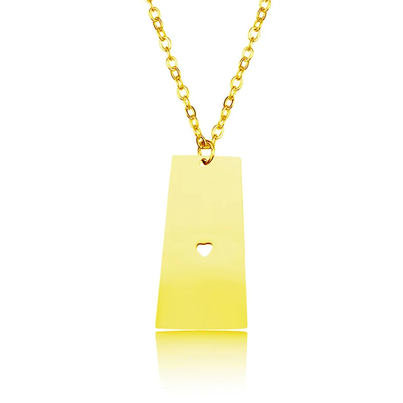 304 ожерелье из нержавеющей стали с подвеской картой Саскачевана