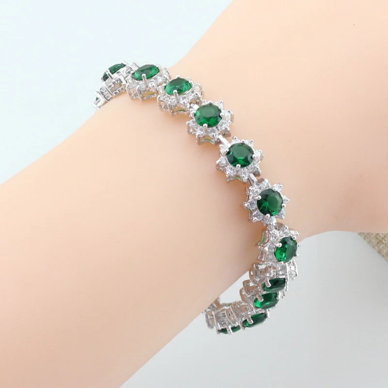 Женский ювелирный комплект из колье серёг браслета и кольца|colorful jewelry sets|set greenjewelry