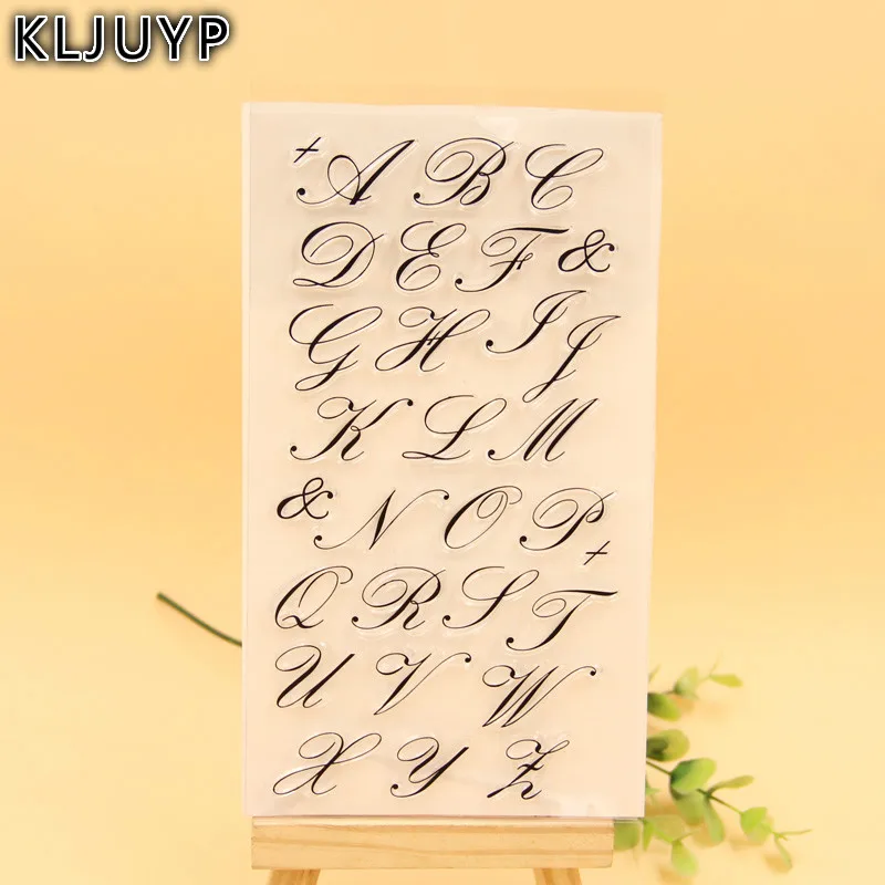 KLJUYP Алфавит Прозрачный силиконовый штамп/печать для DIY Скрапбукинг/фотоальбом Декоративные прозрачные штамп листы