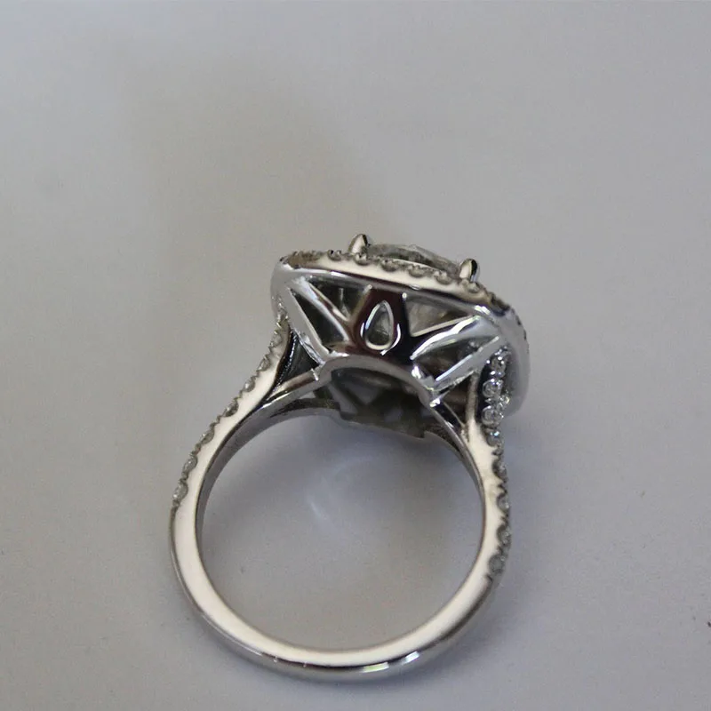 Роскошные элегантные S925 стерлингового серебра Изысканный Bijoux(украшения своими руками) модные квадратные Свадебные& Обручение кольца сделаны с кубическим цирконием, ювелирное изделие