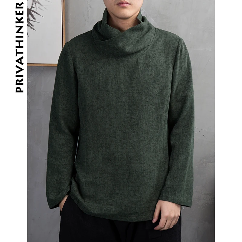 Sinicism Store мужские футболки с высоким воротником 2019 мужская хлопковая льняная