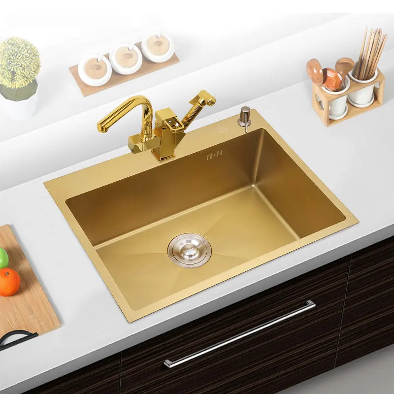 304 нержавеющая сталь двойная чаша под креплением счетчик нано покрытие золото