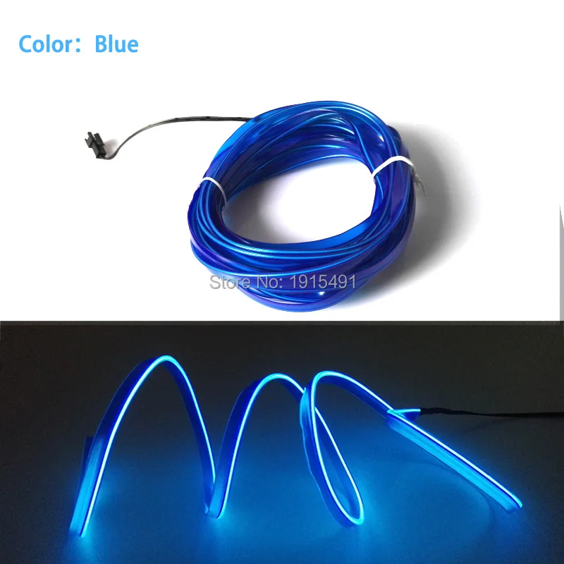 Декор салона автомобиля 1 м-5 м Sewable 2,3 мм юбка EL Wire Tron светящаяся проволока легко пришить тег Гибкая Мерцающая светодиодная неоновая лента для фестиваля