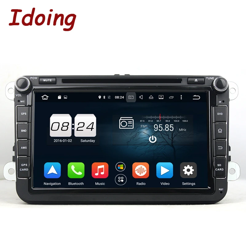 Автомобильный DVD плеер Idoing 2 Din 8 дюймов рулевое колесо для Volkswagen VW GOLF5/6 POLO PASSAT ядер