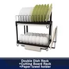 Dish Rack E Настенная кухонная полка 304 нержавеющая сталь сушилка для посуды сливная чаша столовые приборы подстаканник Подставка-сушилка для посуды с поддоном кухонный Органайзер - Цвет: Dish Rack E