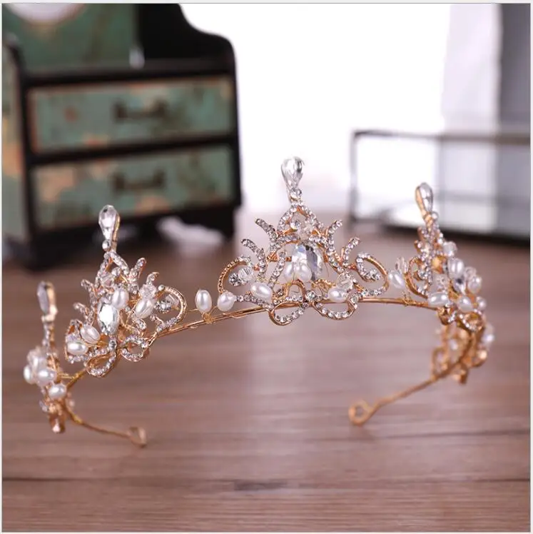 European hot Jewelry Bridal Headpieces Wedding Hair Accessories Princess Crowns and Tiaras for Women Rhinestone Bandeau Cheveux | Украшения