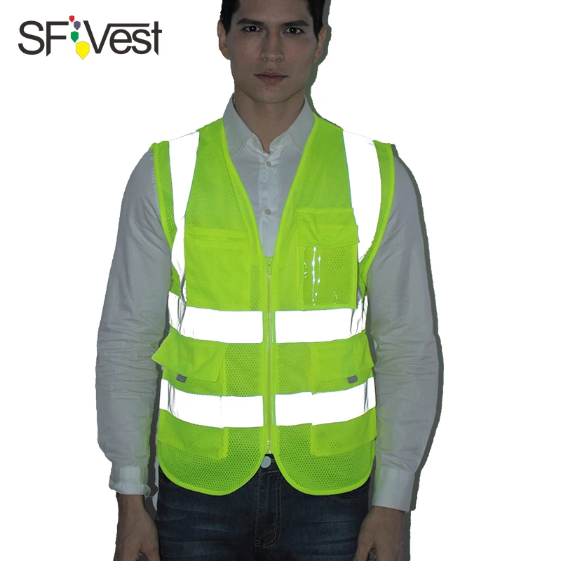 SFVEST HI VIS VIZ полиэфирные ленты жилет высокая видимость Рабочая безрукавка