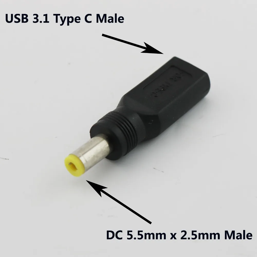1 шт. 5 мм x 2 штекер к USB 3 Type C Женский адаптер для зарядки постоянного тока|Адаптеры