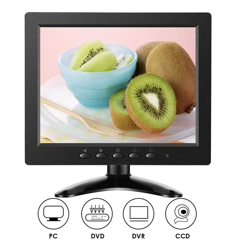 Zhixianda 8 дюймов ips lcd цветной видео монитор CCTV экран для ПК пульт дистанционного