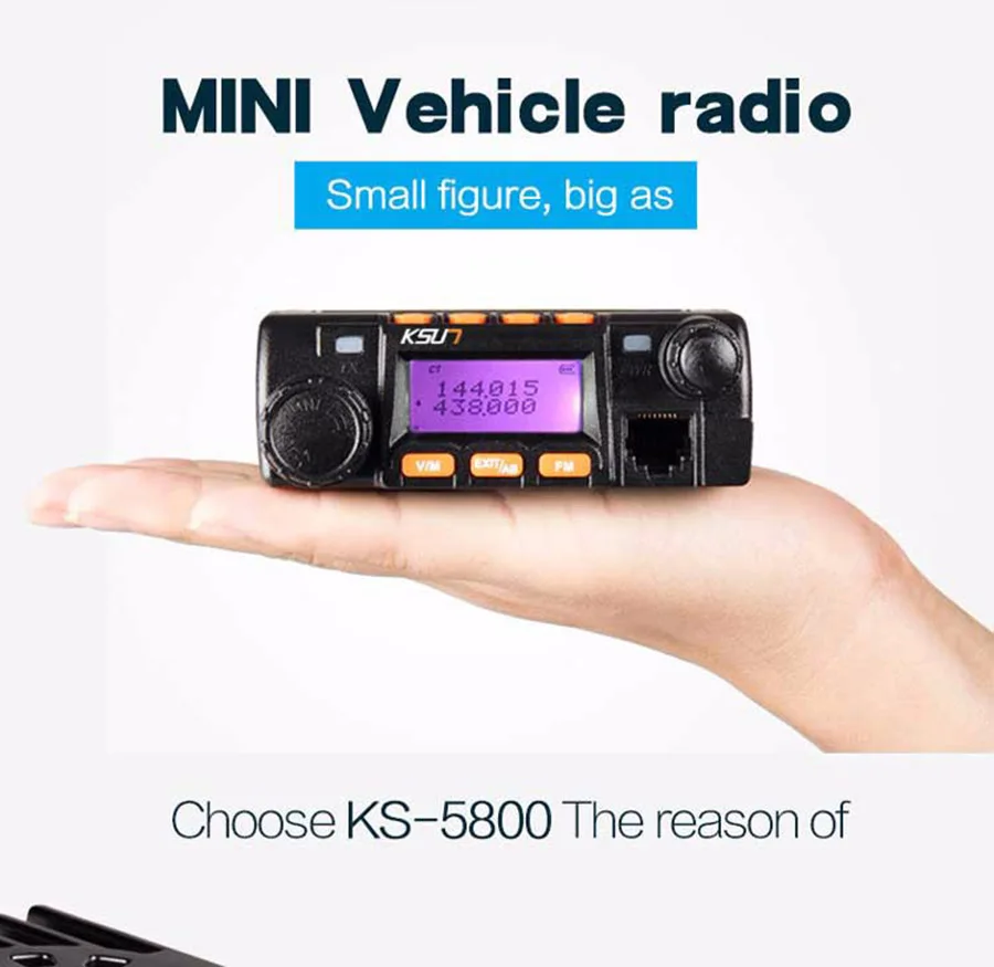Мини автомобильное радио KS-5800 двухстороннее радио 136-174/400-480 МГц Двухдиапазонная Мобильная радиостанция рация автомобиля радио