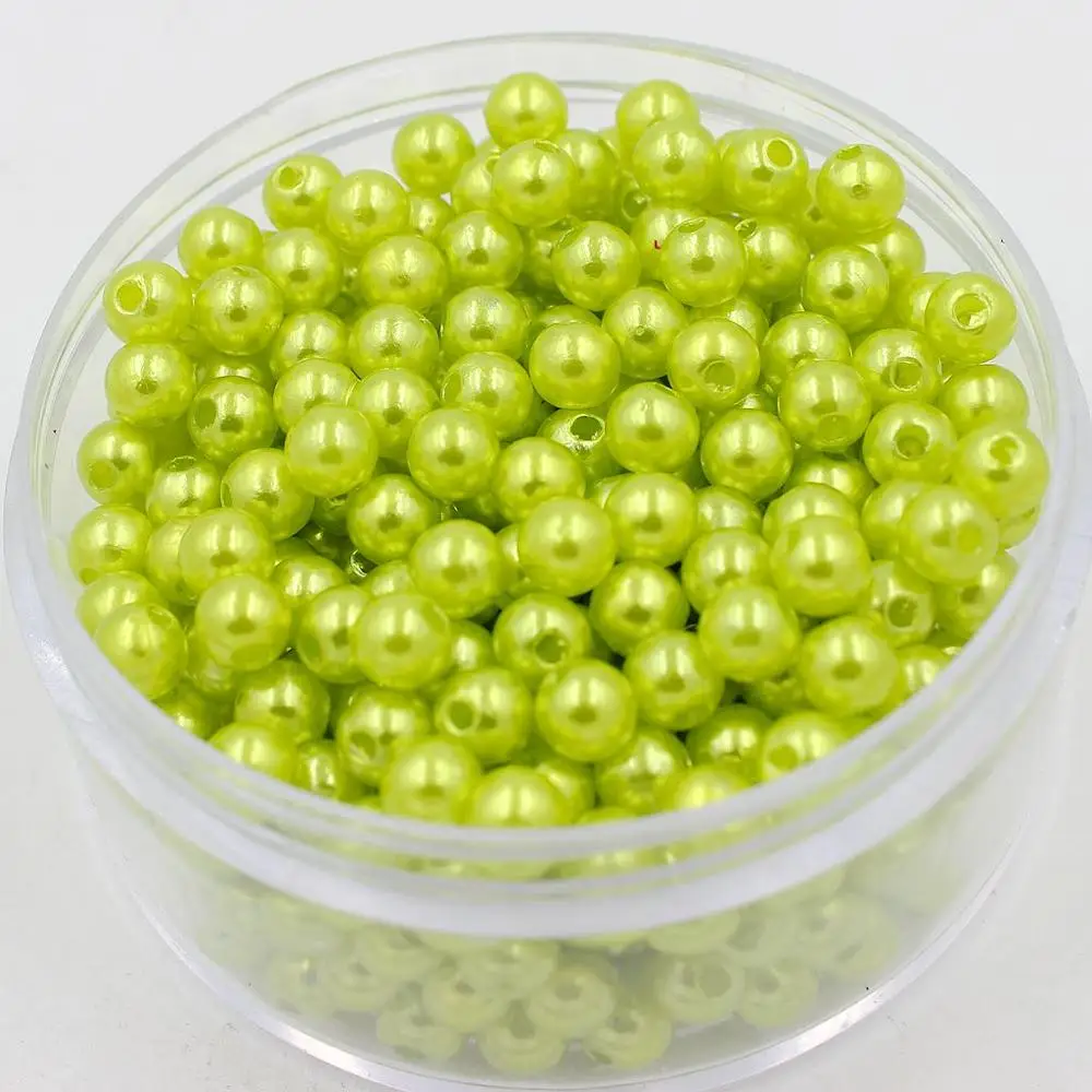 light green Выбрать размер 4 мм 5 мм 6 мм 8 мм 10 мм ABS имитация жемчуга бусины много цветов для вас подходит для изготовления браслетов своими руками - Цвет: light green
