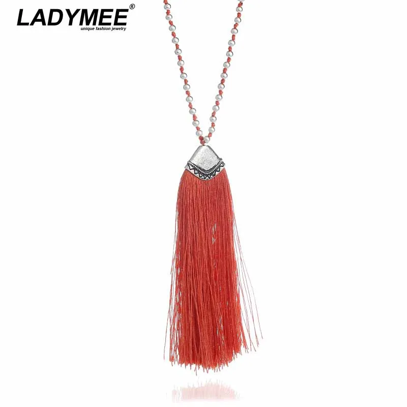 LADYMEE Pendant Necklace Choker Elegant Simple Design Bohemain Boho Fashion Long Tassel Necklaces Pendants Colier Women Jewelry | Украшения