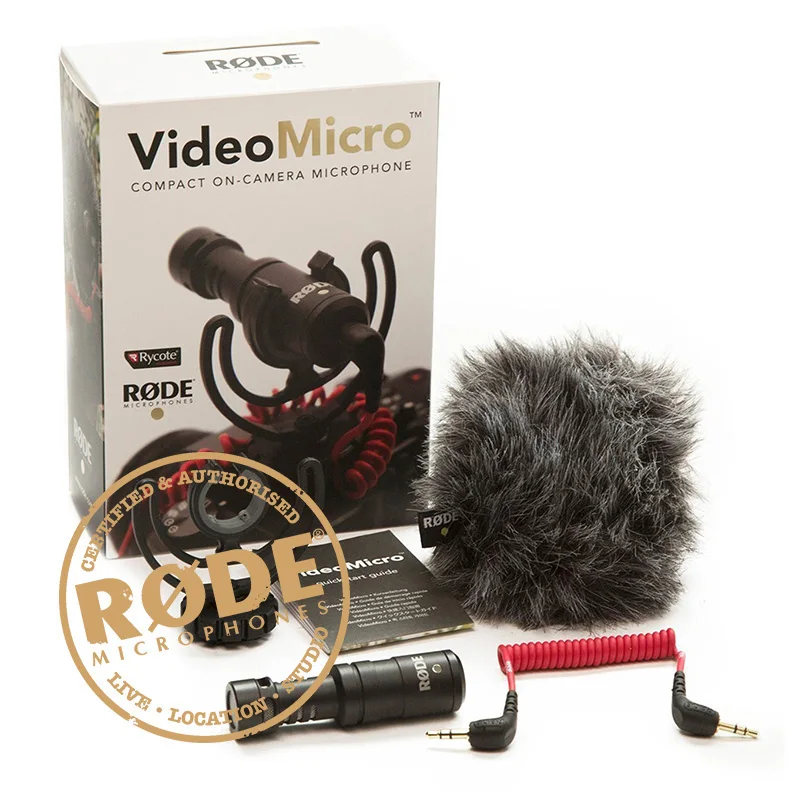 Rode VideoMicro On Camera микрофон для DSLR смартфонов Бесплатная муфта/Кабель адаптер