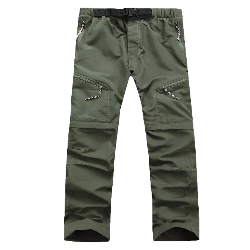 ArmyGreen NUONEKO, новинка, Мужские Съемные быстросохнущие Походные штаны, спортивные, для улицы, летние, дышащие, брюки, для альпинизма, треккинга, рыбалки, шорты, PN07 - Цвет: ArmyGreen