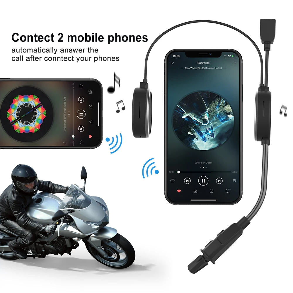 EJEAS E300 Intercom Moto Helmet Bluetooth Headset Interphone Motorcycle Biker Riding Freedconn Intercomunicadores De Casco Moto|Наушники