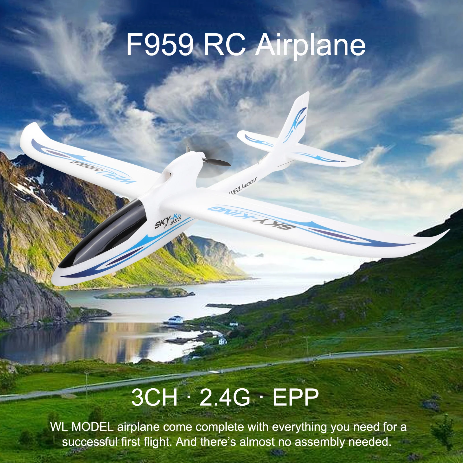 WLtoys Fixed Wing Rc Planes Remote Control Airplanes F959 Wingspan Glider Toy | Игрушки и хобби