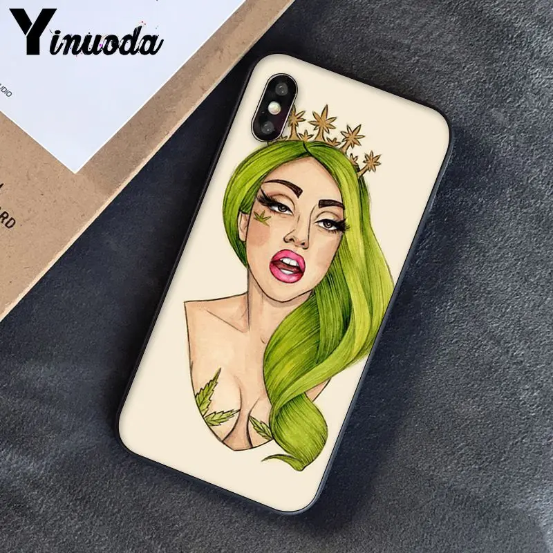 Yinuoda искусство абстракционизма Высокая травка tumblr девушка прибыла черный чехол для телефона для iPhone 6S 6plus 7plus 8 8Plus X Xs MAX 5 5S XR