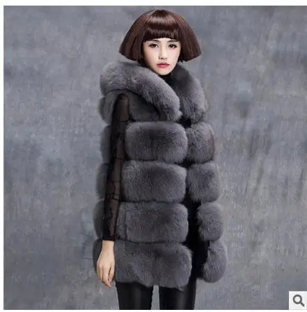 Женский Длинный жилет из искусственного лисьего меха Размеры S/6Xl|vest female|fur vestfemale