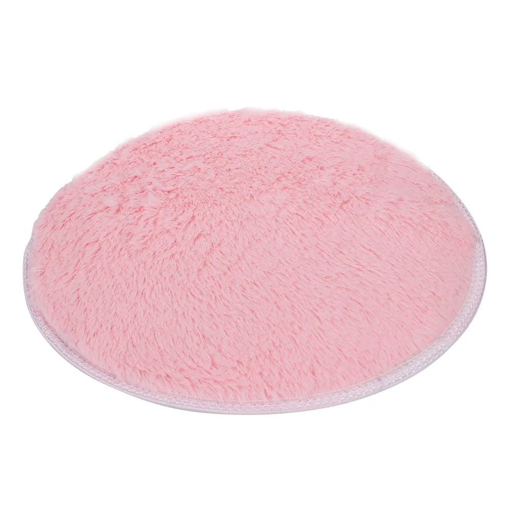 Pink Мягкий напольный для ванной и спальни душ круглый ковер нескользящий для дома спальни ванной комнаты плюшевые коврики Floo двери 40 см 5,31 - Цвет: Pink