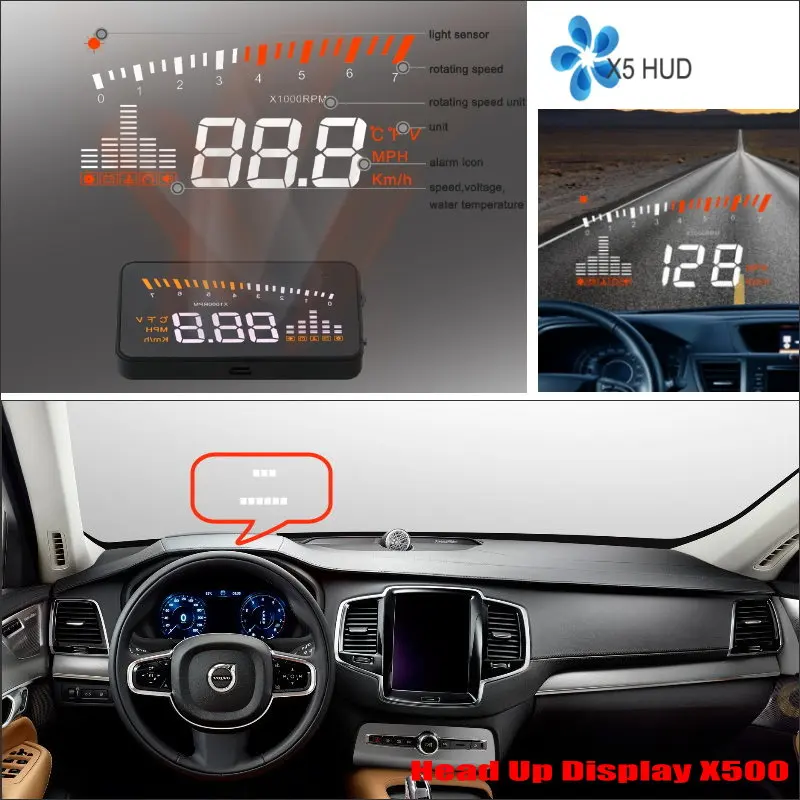 HUD Head Up Display For Volvo XC60/XC90 2015 2016 Car Electronic Accessories Safe Driving Screen Plug And Play Projector