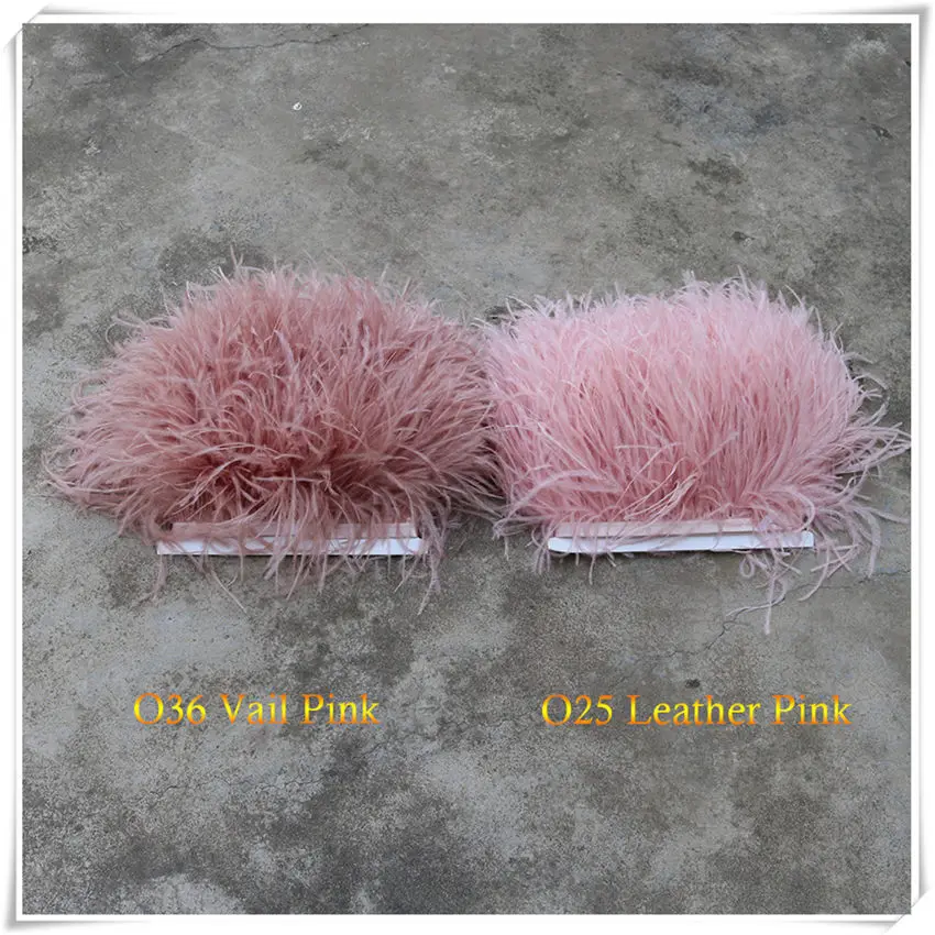 WCFeatherS 1 ярд кожа розовые натуральные перья страуса планки Высота 10-15 см DIY аксессуары для одежды Свадебные вечерние украшения - Цвет: COLOR O36