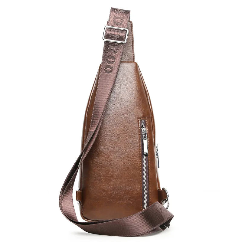 Мужская повседневная сумка через плечо кожаная дорожная нагрудная мессенджер с