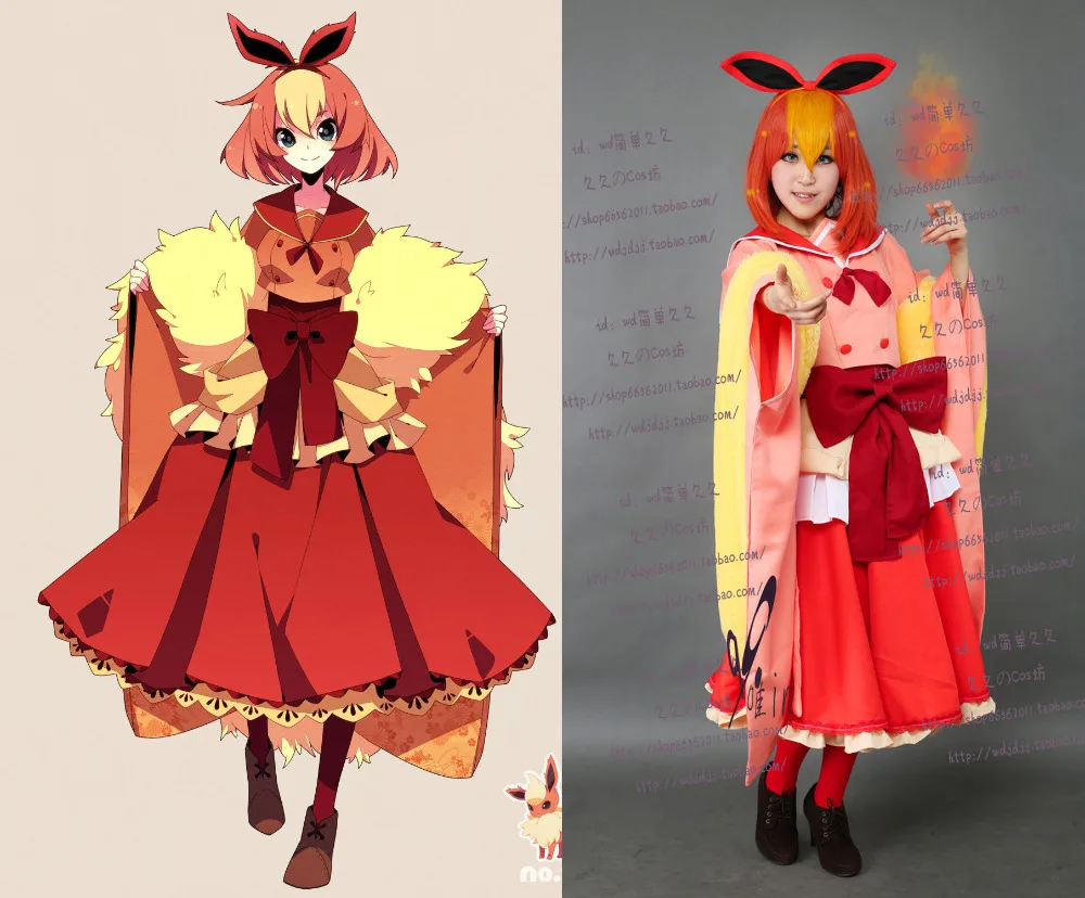 Иви флареон Pyroli Flamara Косплэй костюма в стиле аниме на заказ любой размер|cosplay