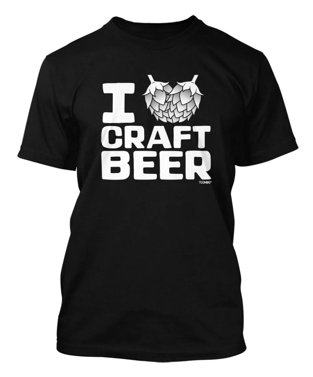 Мужская летняя футболка с вырезом лодочкой и надписью I Love Craft 2019|Мужские