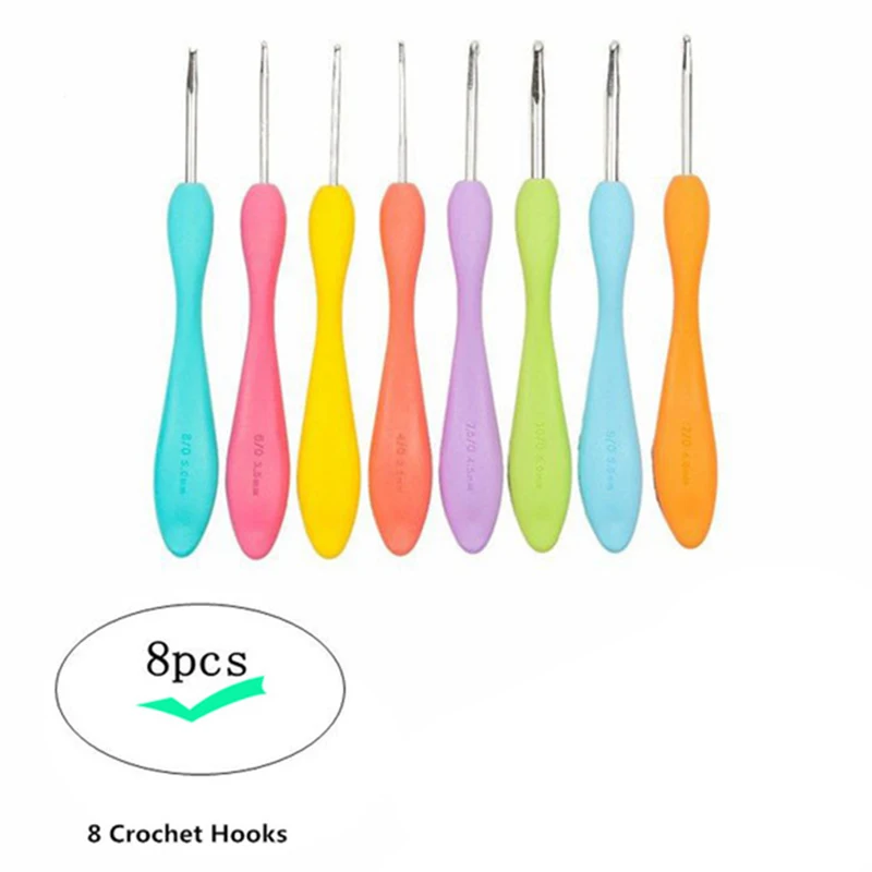 8X крючок для вязания крючком пластиковые ручки крючки инструменты ремесла шляпа