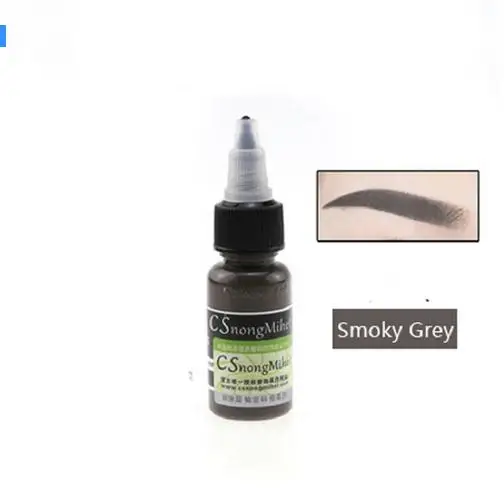 smoky Grey 15 мл пигмент для микроблейдинга Перманентный Макияж брови и губы чернила татуировки Макияж инструмент красоты - Цвет: smoky Grey