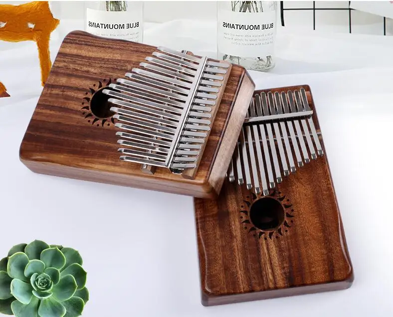 Абсолютно 17 клавиш Kalimba Mbira Calimba твердый акации «пианино для больших пальцев» Link динамик электрический датчик с сумкой+ кабель 3 м