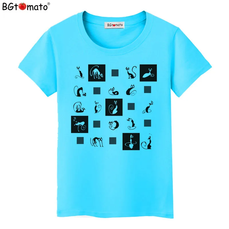 BGtomato Creative cats printing fashion T-shirts New trend summer clothes women's tops Brand new tees | Женская одежда