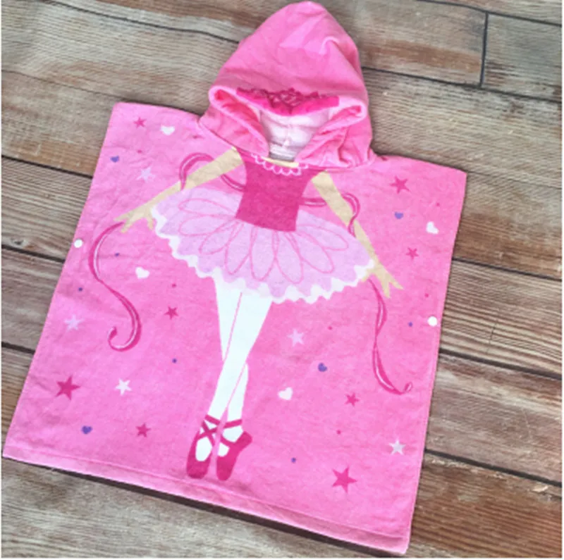 pink dancing girl Новое поступление! 70 см, длинное, качественное, без формальдегида, для детей от 2 до 10 лет, хлопок, банное полотенце с шапочкой, банный халат, T246 - Цвет: pink dancing girl