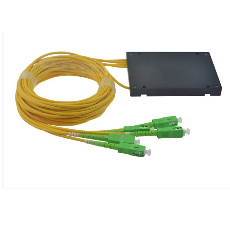Бесплатная доставка SC/APC 1x4 PLC волоконно-оптический сплиттер с коннектором FTTH SC ABS